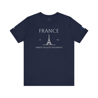 Personalized France Eiffel Tower Sketch Cotton T-Shirt - Proud & Loyal