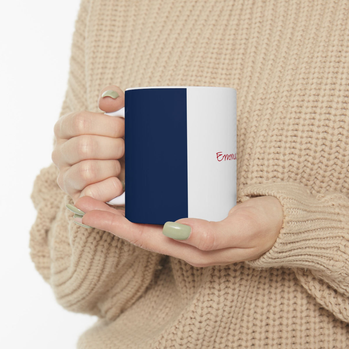 Personalized France Flag Cup | Red White Blue Striped Name Date Mug | Ceramic Mug, New Citizen, Naturalization Gift, Heritage Gift - Proud & Loyal