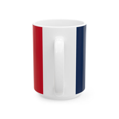 Personalized France Flag Cup | Red White Blue Striped Name Date Mug | Ceramic Mug, New Citizen, Naturalization Gift, Heritage Gift - Proud & Loyal