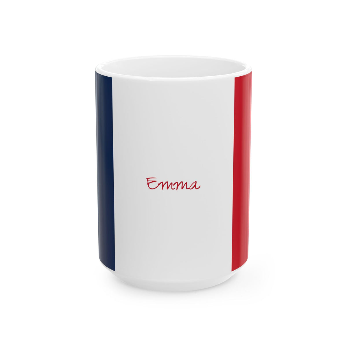 Personalized France Flag Cup | Red White Blue Striped Name Date Mug | Ceramic Mug, New Citizen, Naturalization Gift, Heritage Gift - Proud & Loyal