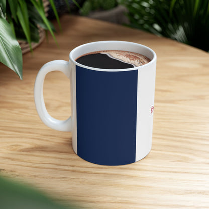 Personalized France Flag Cup | Red White Blue Striped Name Date Mug | Ceramic Mug, New Citizen, Naturalization Gift, Heritage Gift - Proud & Loyal
