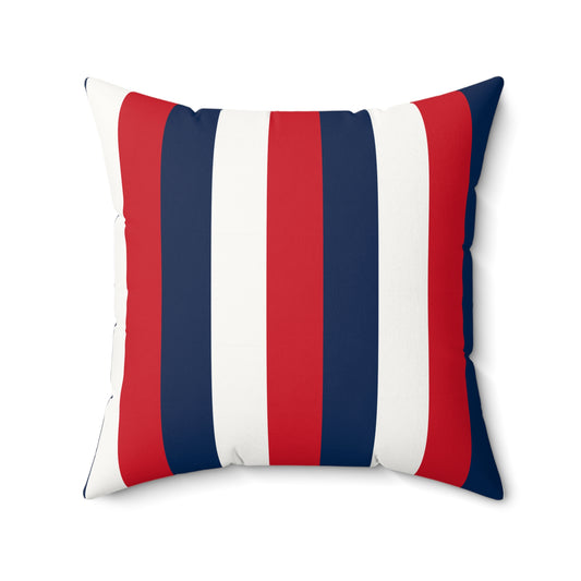 Personalized France Flag Red White Navy Striped Pillow | French Flag Decorative Throw Pillow | Faux Suede Parisian Pillow | Viva La France - Proud & Loyal