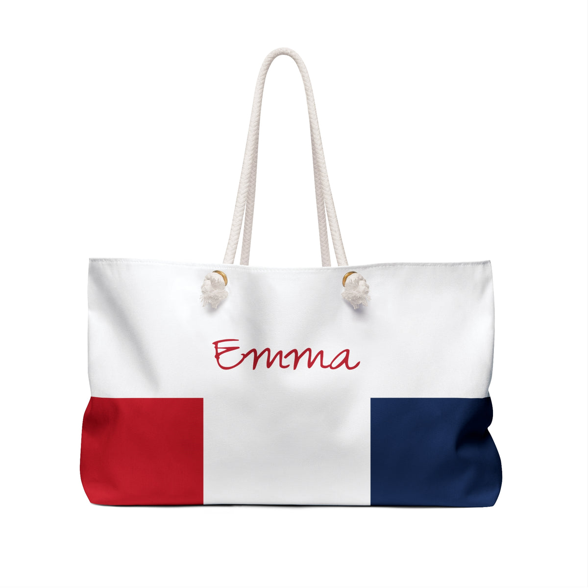 Personalized France Weekender Bag, French Flag Travel Bag, Custom Name Heritage Tote, European Vacation Overnight Bag - Proud & Loyal