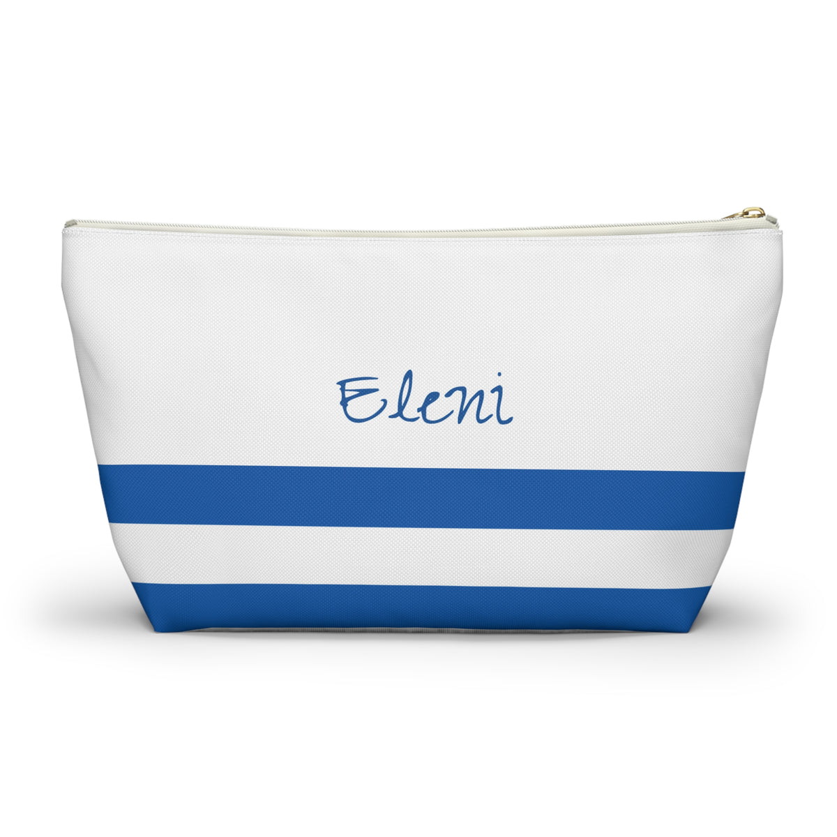 Personalized Greece Flag Accessory Pouch, Greek Heritage Cosmetic Bag, Custom Name Travel Makeup Organizer, Greece Gift - Proud & Loyal