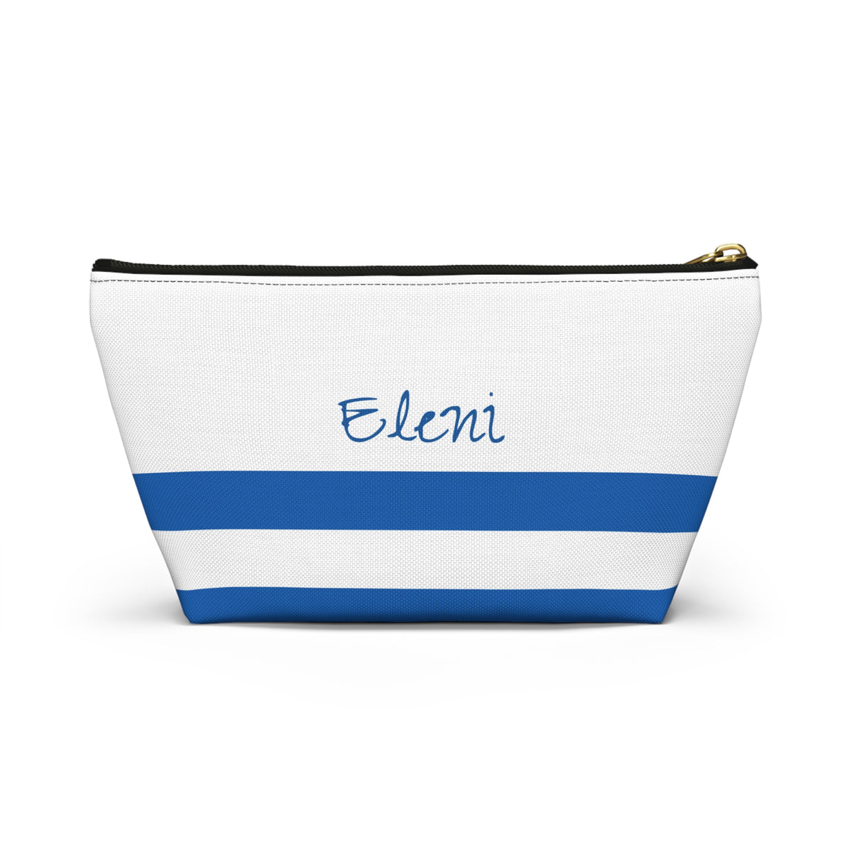 Personalized Greece Flag Accessory Pouch, Greek Heritage Cosmetic Bag, Custom Name Travel Makeup Organizer, Greece Gift - Proud & Loyal