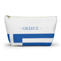 Personalized Greece Flag Accessory Pouch, Greek Heritage Cosmetic Bag, Custom Name Travel Makeup Organizer, Greece Gift - Proud & Loyal