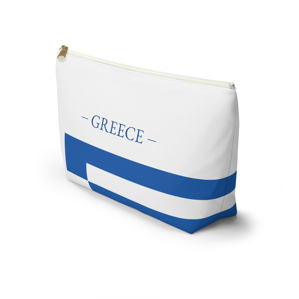 Personalized Greece Flag Accessory Pouch, Greek Heritage Cosmetic Bag, Custom Name Travel Makeup Organizer, Greece Gift - Proud & Loyal