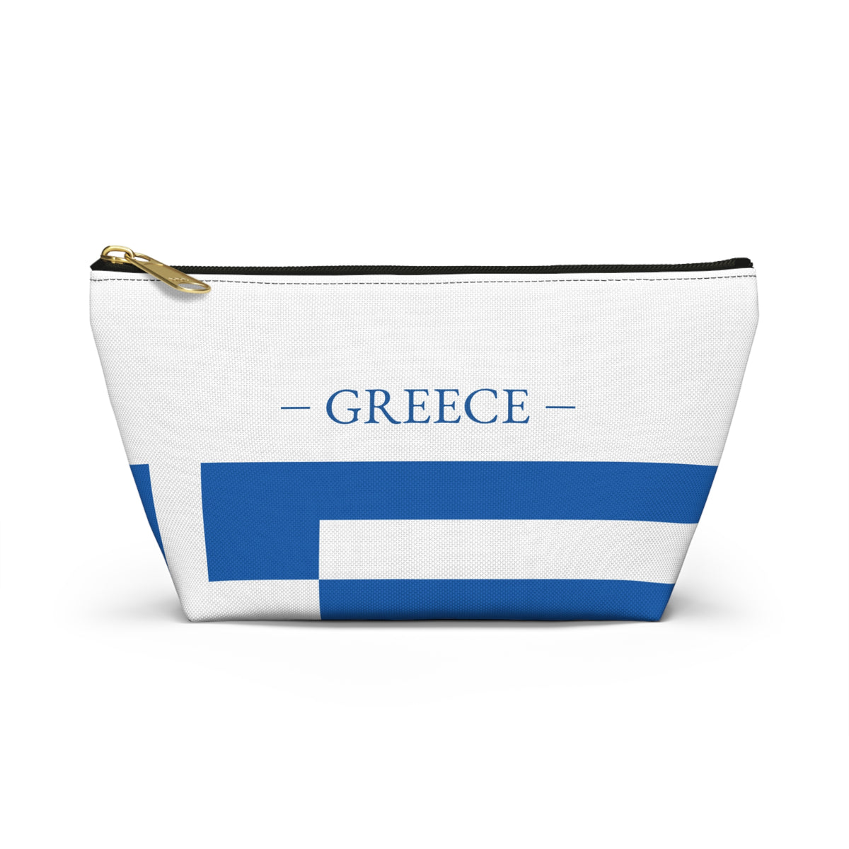 Personalized Greece Flag Accessory Pouch, Greek Heritage Cosmetic Bag, Custom Name Travel Makeup Organizer, Greece Gift - Proud & Loyal