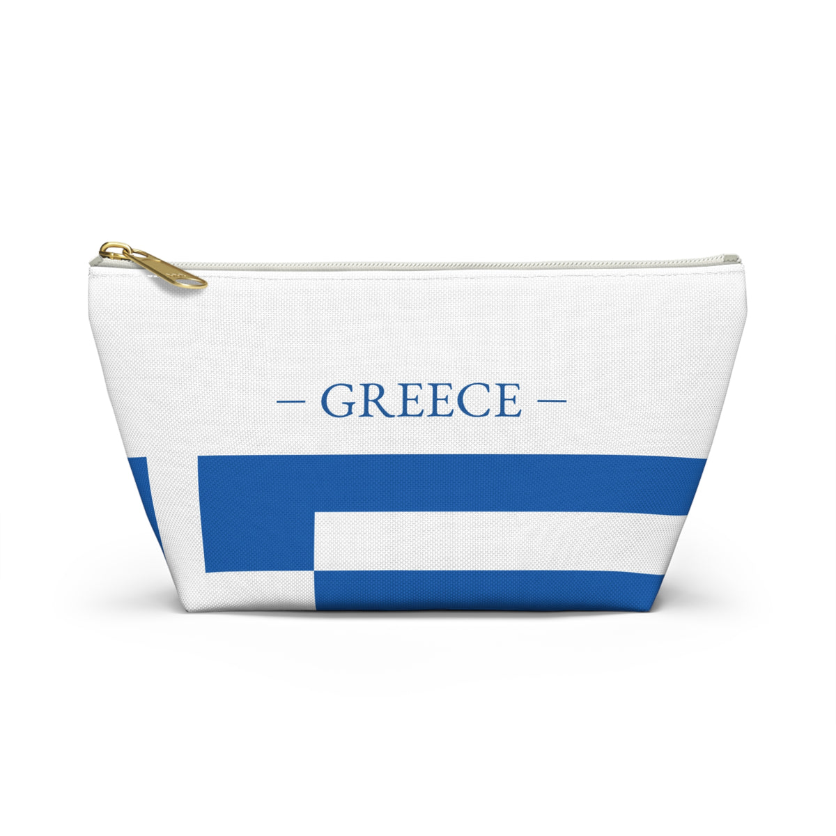 Personalized Greece Flag Accessory Pouch, Greek Heritage Cosmetic Bag, Custom Name Travel Makeup Organizer, Greece Gift - Proud & Loyal