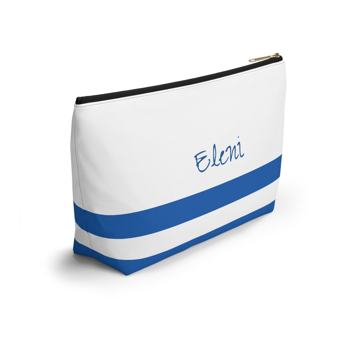 Personalized Greece Flag Accessory Pouch, Greek Heritage Cosmetic Bag, Custom Name Travel Makeup Organizer, Greece Gift - Proud & Loyal