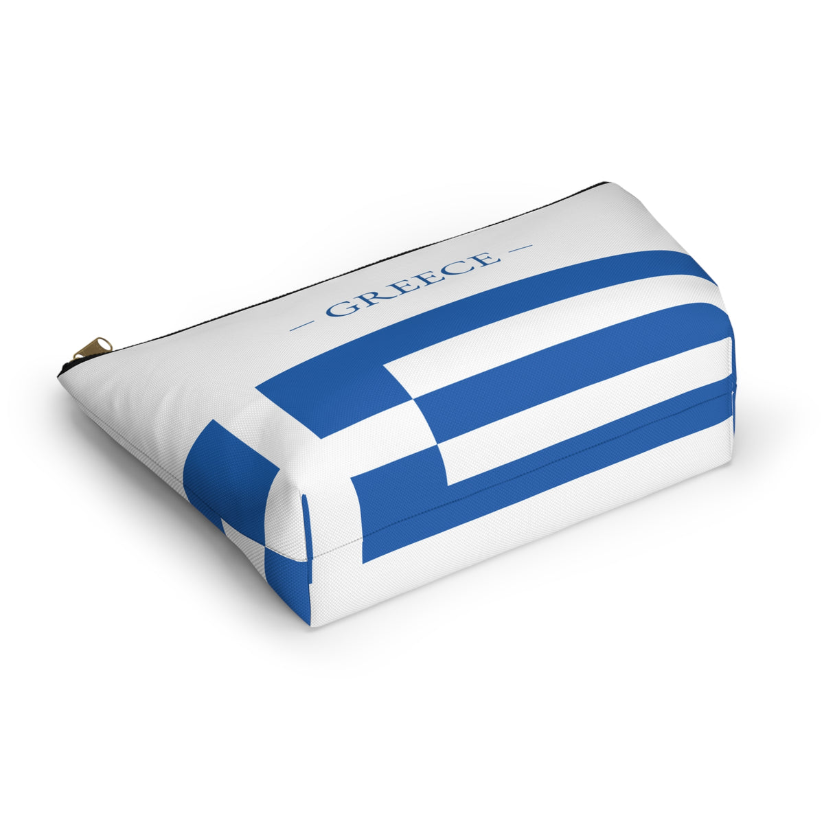 Personalized Greece Flag Accessory Pouch, Greek Heritage Cosmetic Bag, Custom Name Travel Makeup Organizer, Greece Gift - Proud & Loyal