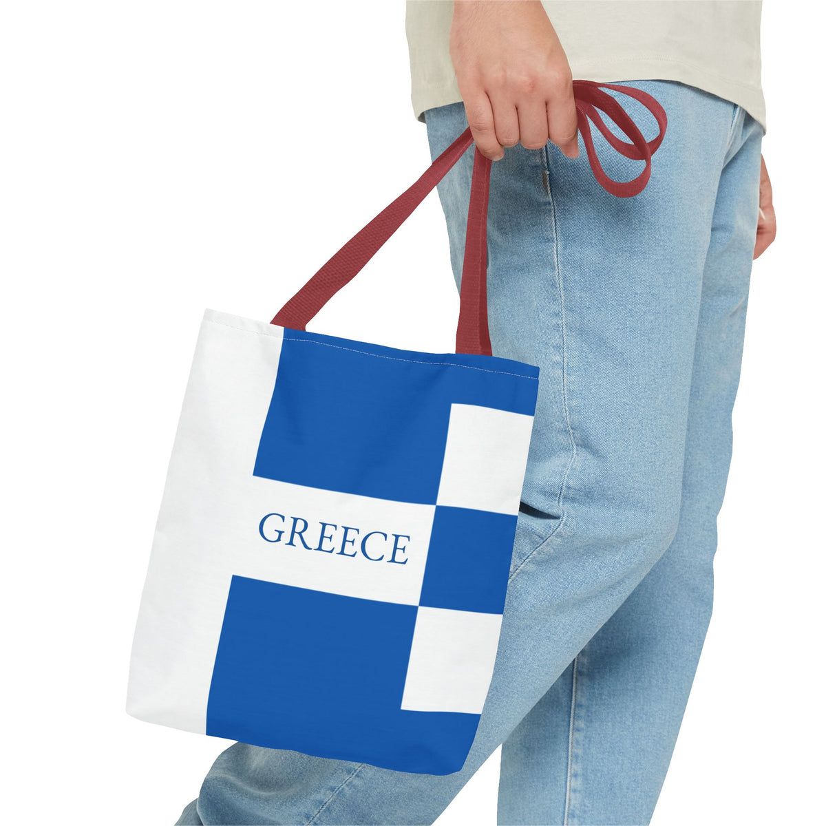Personalized Greece Flag Tote Bag, Custom Name Greek Heritage Bag, Greece Travel Beach Tote, Greek Pride Gift - Proud & Loyal