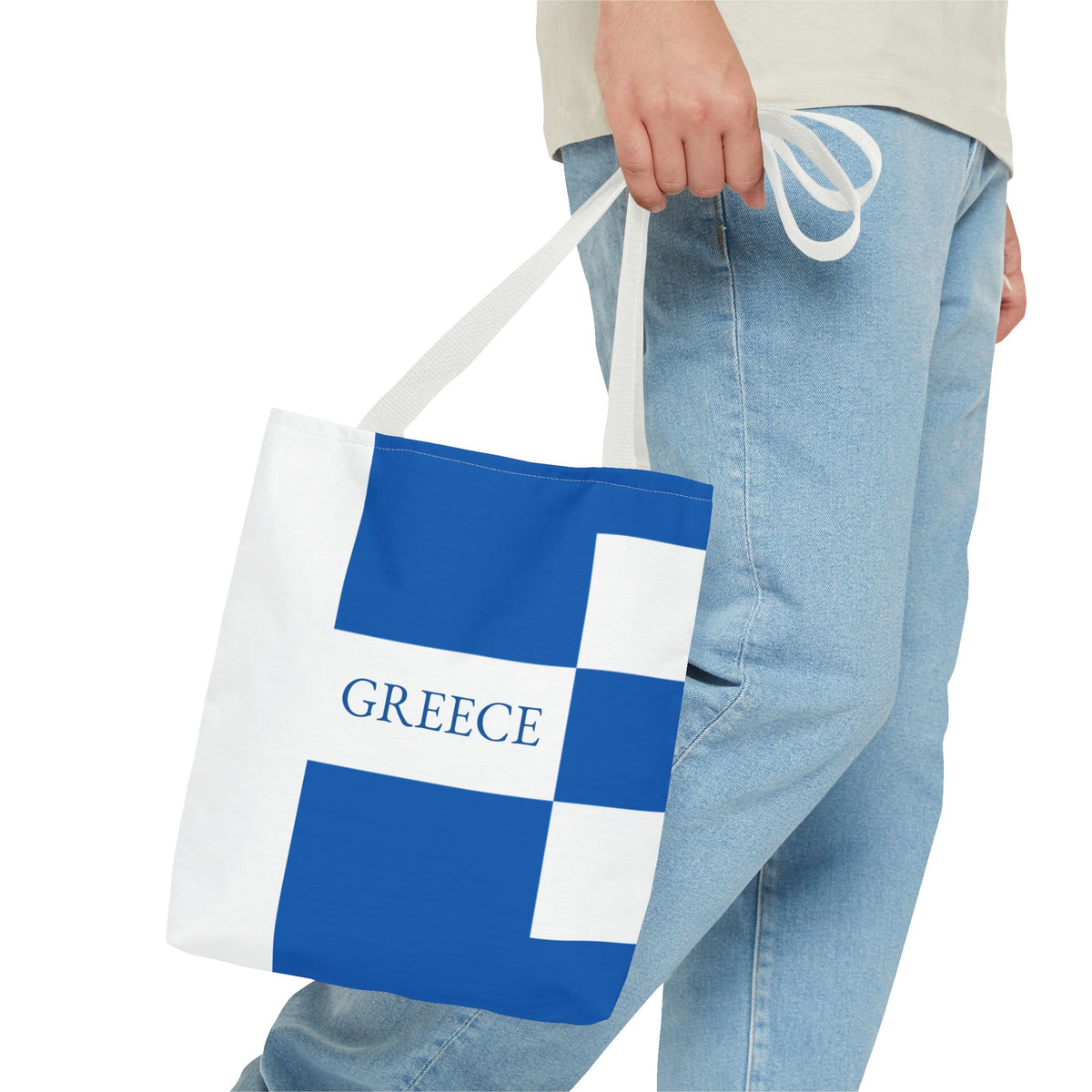 Personalized Greece Flag Tote Bag, Custom Name Greek Heritage Bag, Greece Travel Beach Tote, Greek Pride Gift - Proud & Loyal