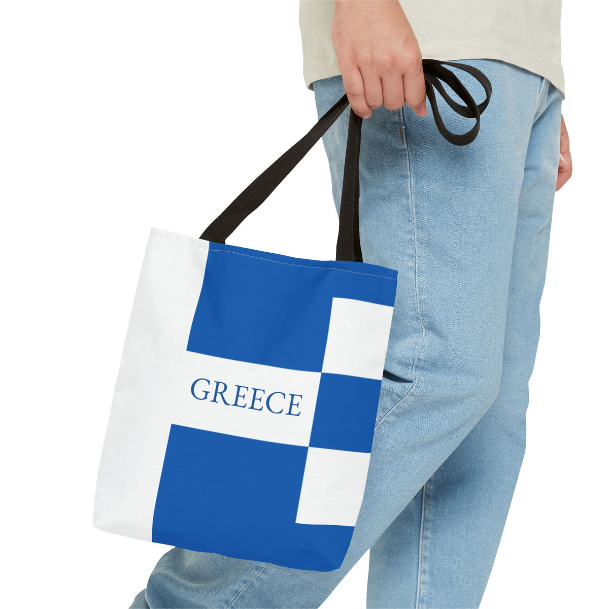 Personalized Greece Flag Tote Bag, Custom Name Greek Heritage Bag, Greece Travel Beach Tote, Greek Pride Gift - Proud & Loyal