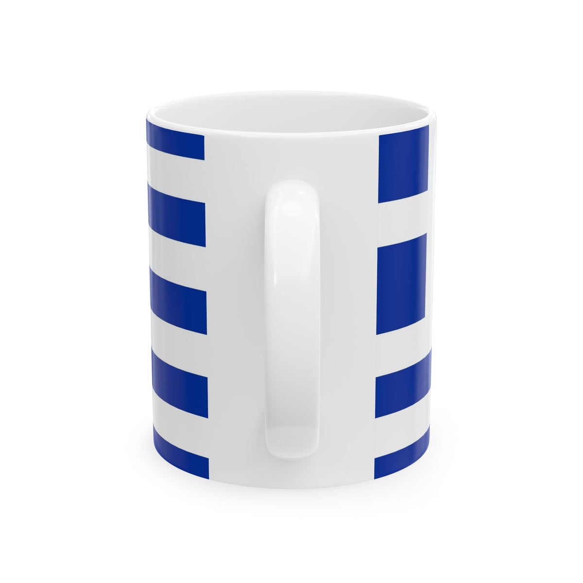 Personalized Greek Flag Navy Blue Striped Mug | Greece Ceramic Coffee Cup, New Citizen, Naturalization Gift, Heritage Gift - Proud & Loyal