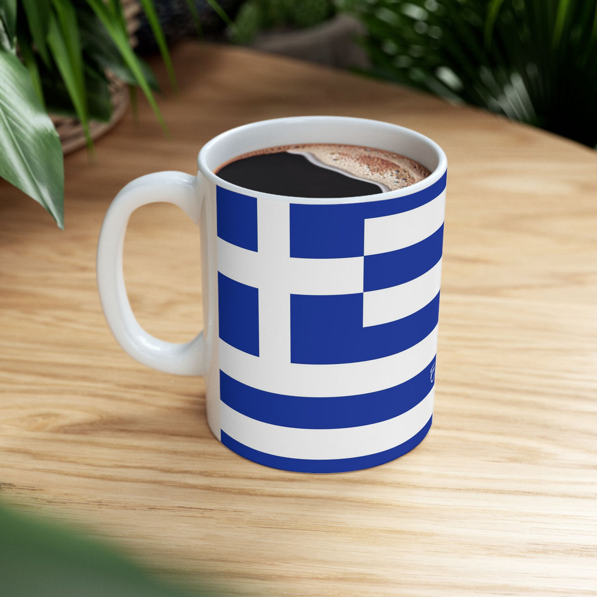 Personalized Greek Flag Navy Blue Striped Mug | Greece Ceramic Coffee Cup, New Citizen, Naturalization Gift, Heritage Gift - Proud & Loyal