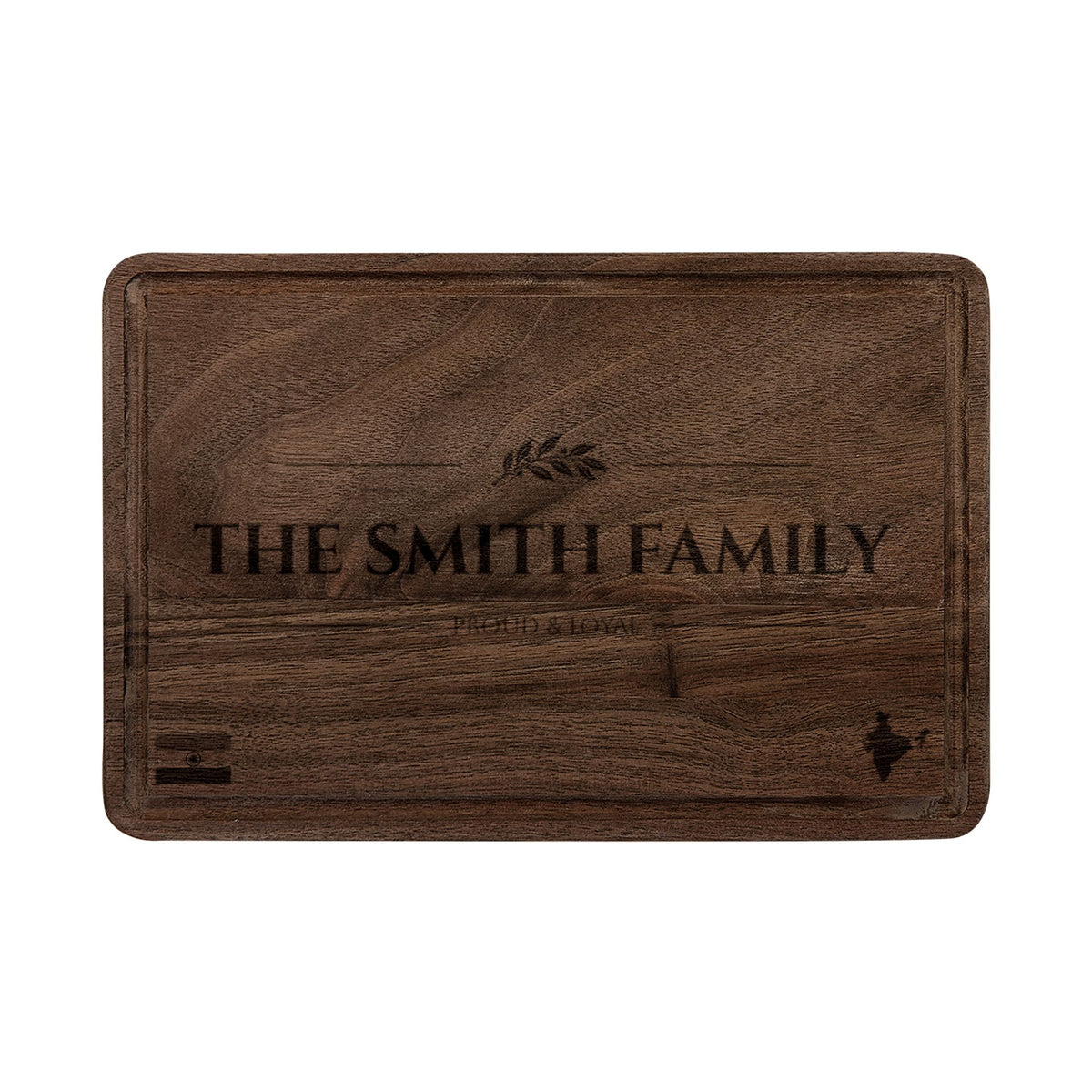Personalized Indian Heritage Cutting Board, Hand Engraved India Family Name Chopping Board, Custom Indian Butcher Block, Chopping Board - Proud & Loyal