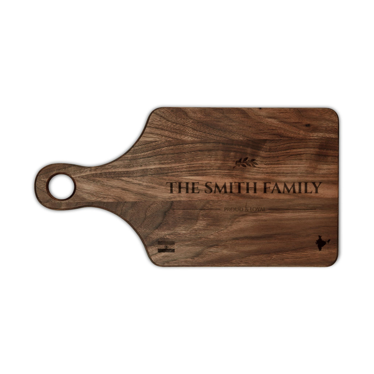 Personalized Indian Heritage Cutting Board, Hand Engraved India Family Name Chopping Board, Custom Indian Butcher Block, Chopping Board - Proud & Loyal