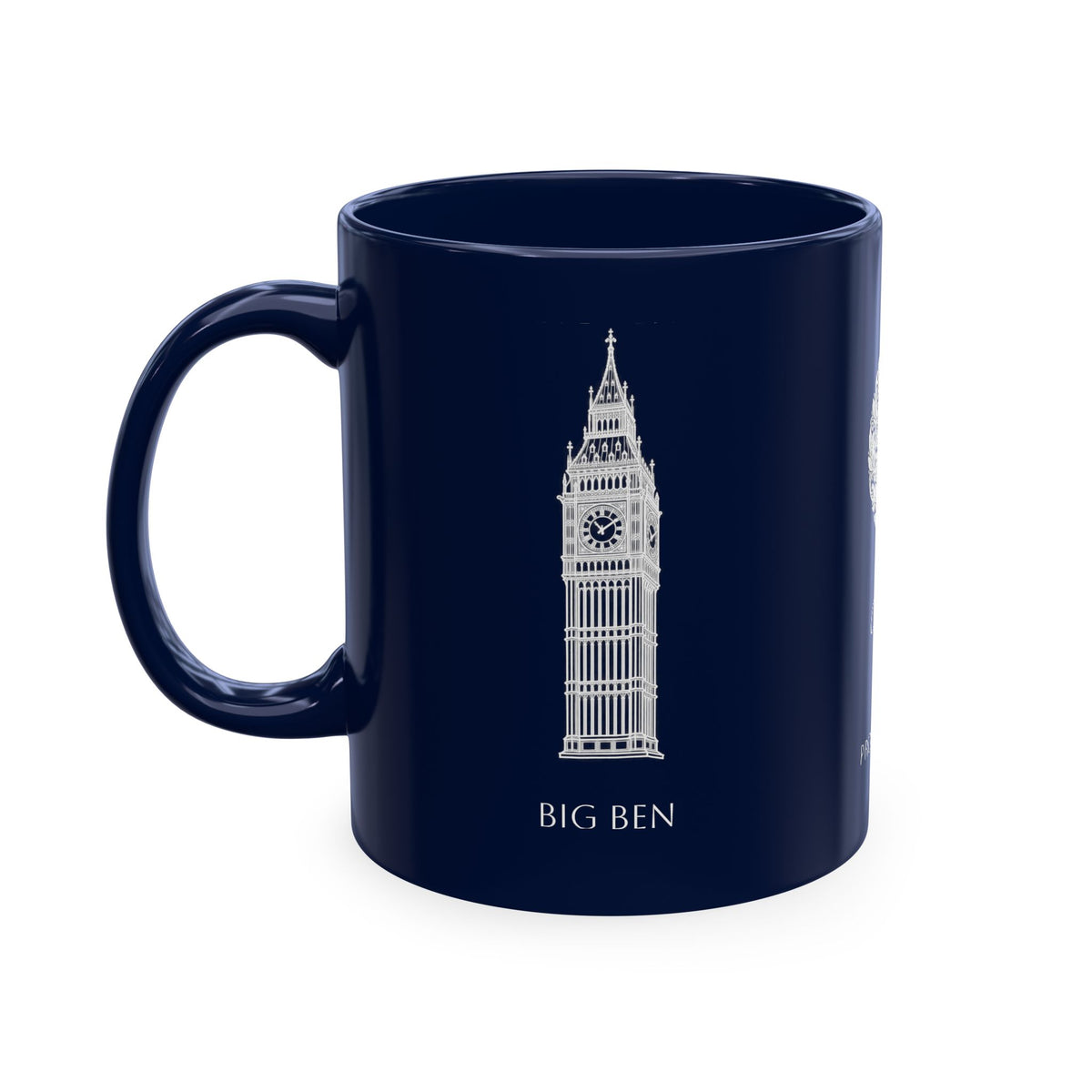 Personalized Initials and Name Monogram Wreath Mug Ceramic Mug | United Kingdom London Big Ben Accent - Proud & Loyal