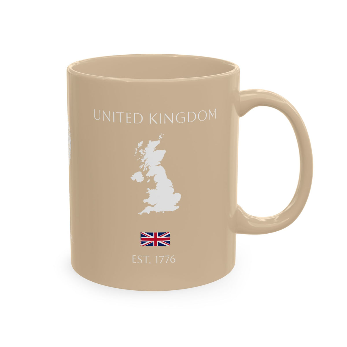 Personalized Initials and Name Monogram Wreath Mug Ceramic Mug | United Kingdom London Big Ben Accent - Proud & Loyal