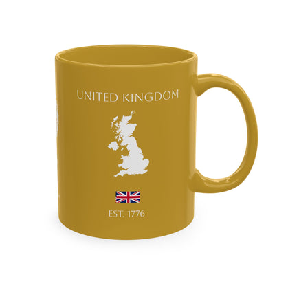 Personalized Initials and Name Monogram Wreath Mug Ceramic Mug | United Kingdom London Big Ben Accent - Proud & Loyal