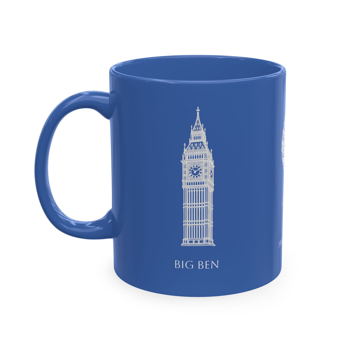 Personalized Initials and Name Monogram Wreath Mug Ceramic Mug | United Kingdom London Big Ben Accent - Proud & Loyal