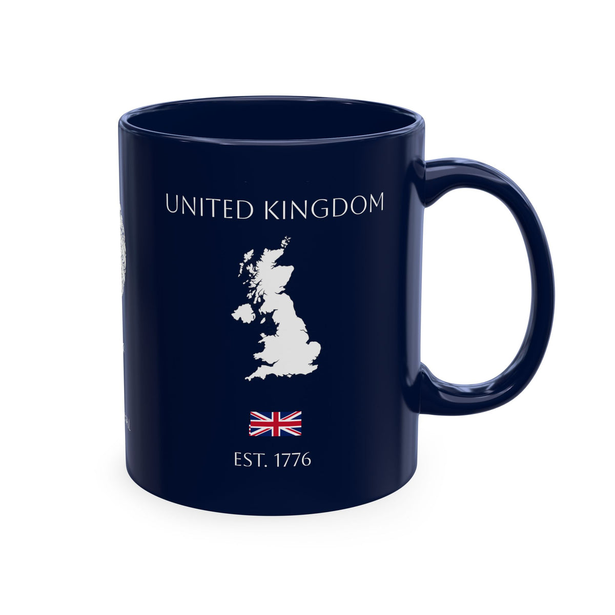 Personalized Initials and Name Monogram Wreath Mug Ceramic Mug | United Kingdom London Big Ben Accent - Proud & Loyal
