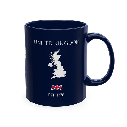 Personalized Initials and Name Monogram Wreath Mug Ceramic Mug | United Kingdom London Big Ben Accent - Proud & Loyal