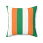 Personalized Ireland Flag Green Orange White Striped Pillow | Irish Flag Square Throw Pillow | European Throw Pillow | St Patrick's Day - Proud & Loyal