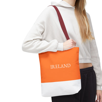 Personalized Ireland Flag Tote Bag, Custom Name Irish Heritage Bag, Ireland Travel Beach Tote, Irish Pride Gift - Proud & Loyal