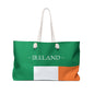 Personalized Ireland Weekender Bag, Irish Flag Travel Bag, Custom Name Heritage Tote, European Vacation Overnight Bag - Proud & Loyal