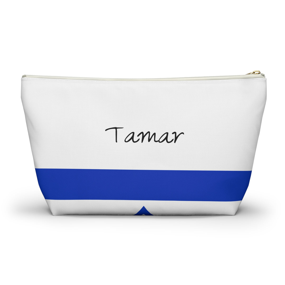 Personalized Israel Flag Accessory Pouch, Israeli Heritage Cosmetic Bag, Custom Name Travel Makeup Organizer, Israel Gift - Proud & Loyal
