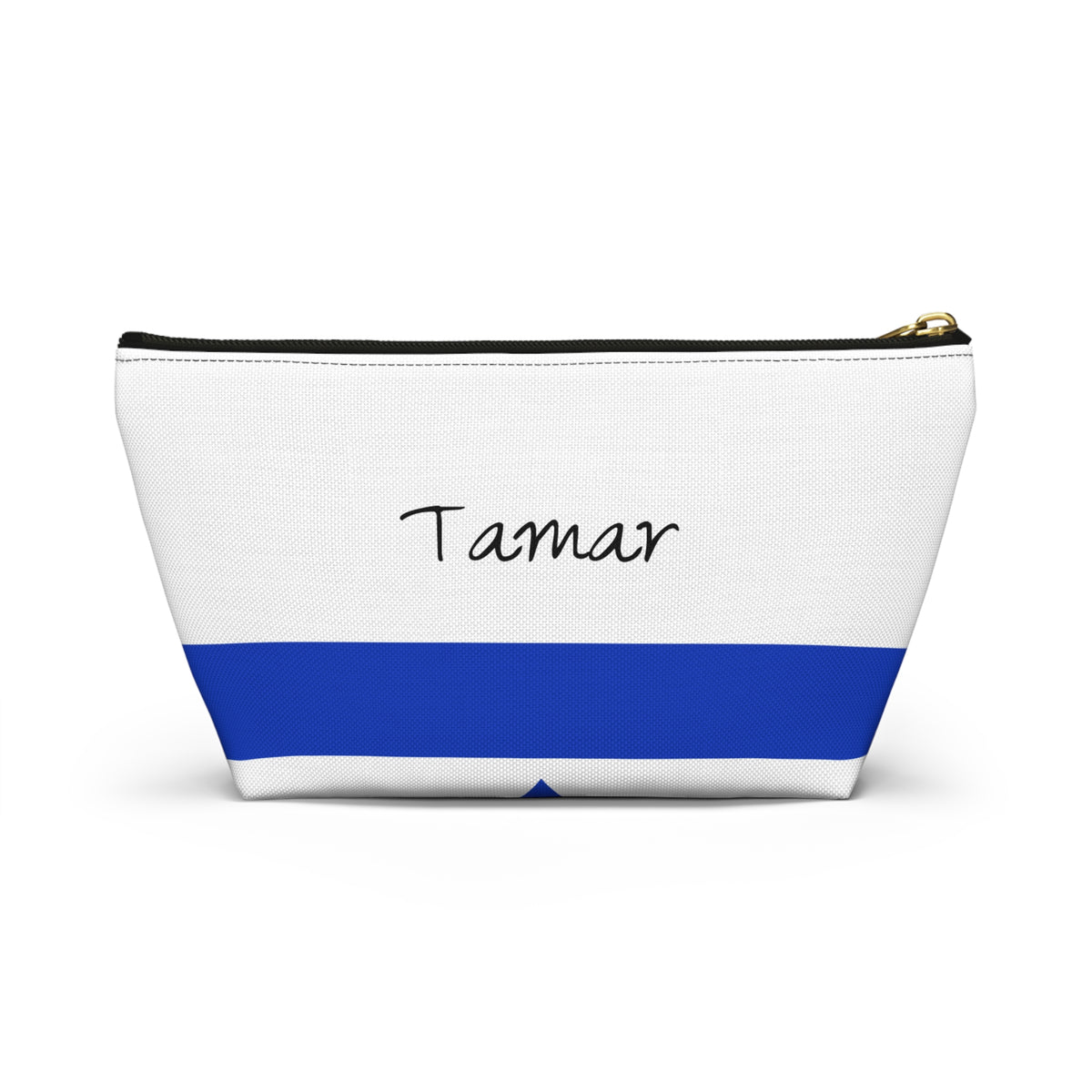 Personalized Israel Flag Accessory Pouch, Israeli Heritage Cosmetic Bag, Custom Name Travel Makeup Organizer, Israel Gift - Proud & Loyal