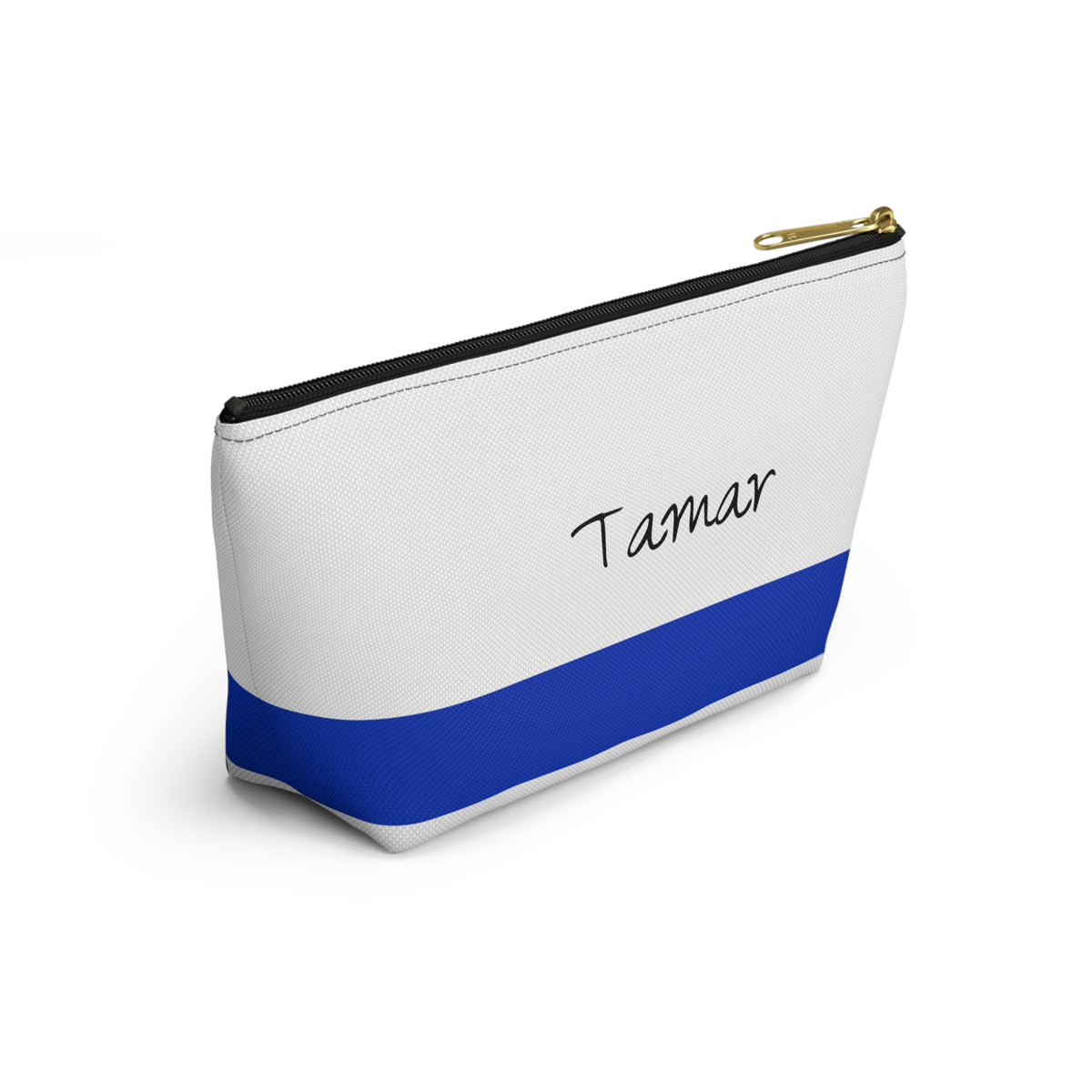 Personalized Israel Flag Accessory Pouch, Israeli Heritage Cosmetic Bag, Custom Name Travel Makeup Organizer, Israel Gift - Proud & Loyal