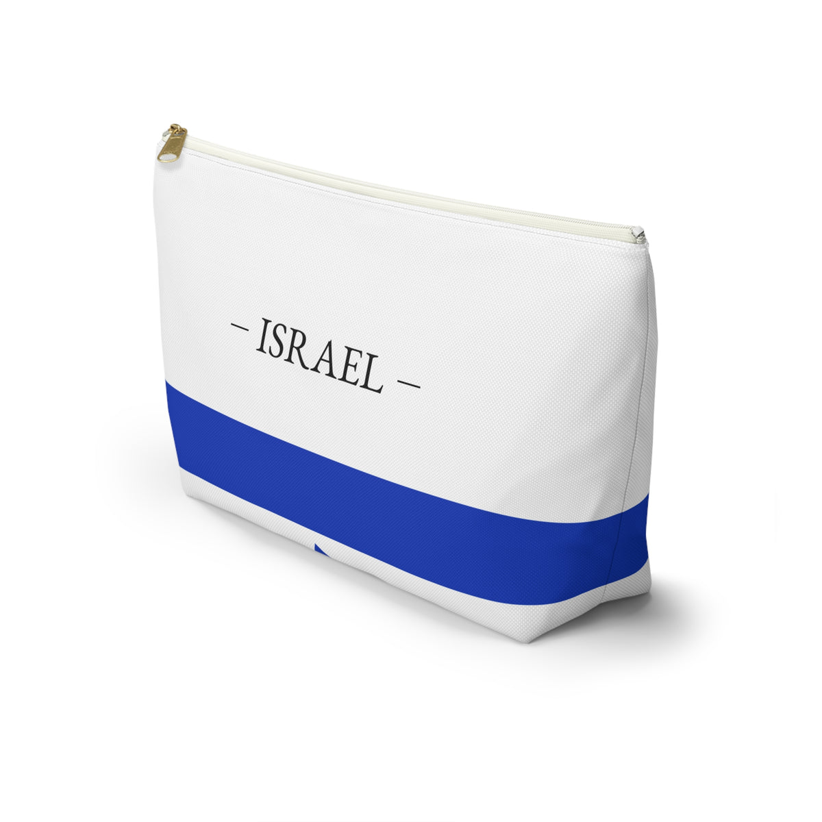 Personalized Israel Flag Accessory Pouch, Israeli Heritage Cosmetic Bag, Custom Name Travel Makeup Organizer, Israel Gift - Proud & Loyal