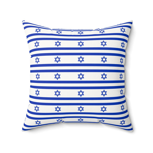 Personalized Israeli Flag Blue Star of David Stripes Pillow | Israel Jewish Square Pillow - Proud & Loyal