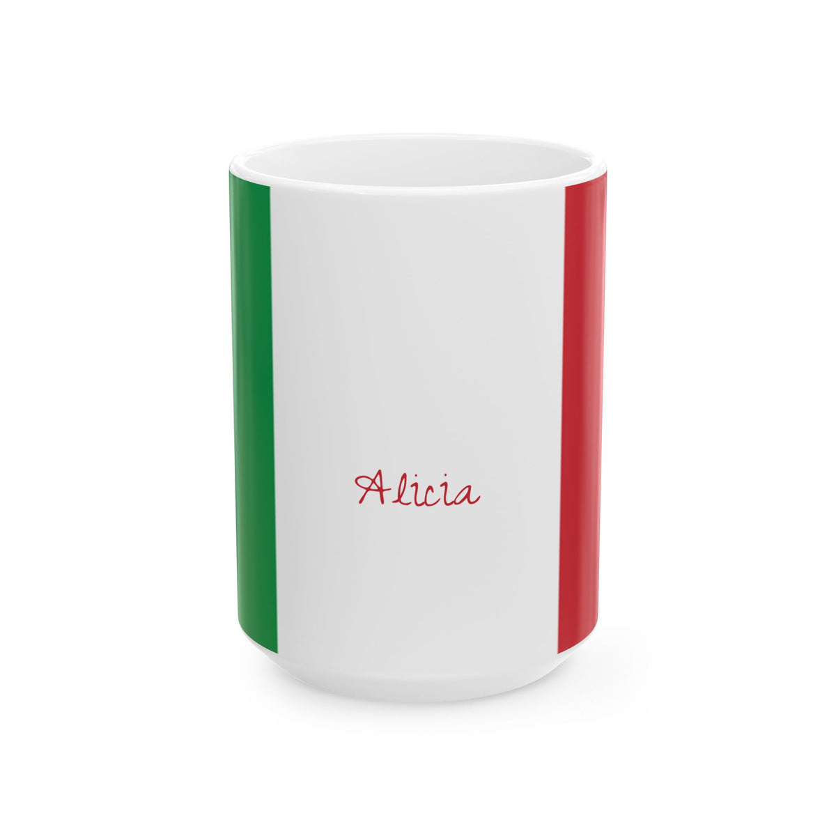 Personalized Italian Flag Striped Mug | Ceramic Coffee Cup, New Citizen, Naturalization Gift, Heritage Gift - Proud & Loyal