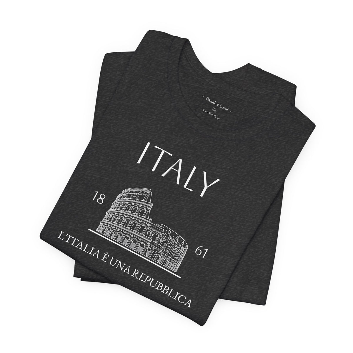 Personalized Italy Colosseum Sketch Cotton T-Shirt - Proud & Loyal