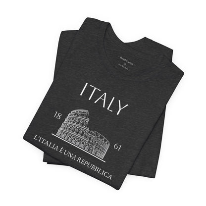 Personalized Italy Colosseum Sketch Cotton T-Shirt - Proud & Loyal