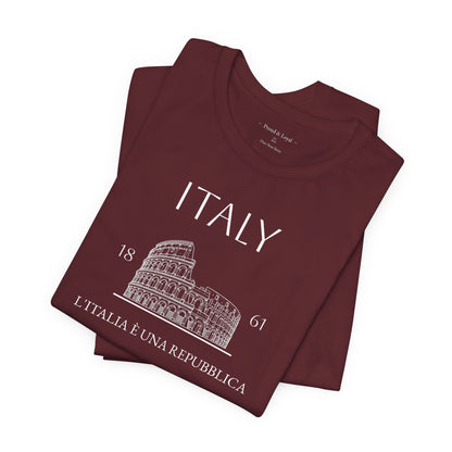 Personalized Italy Colosseum Sketch Cotton T-Shirt - Proud & Loyal