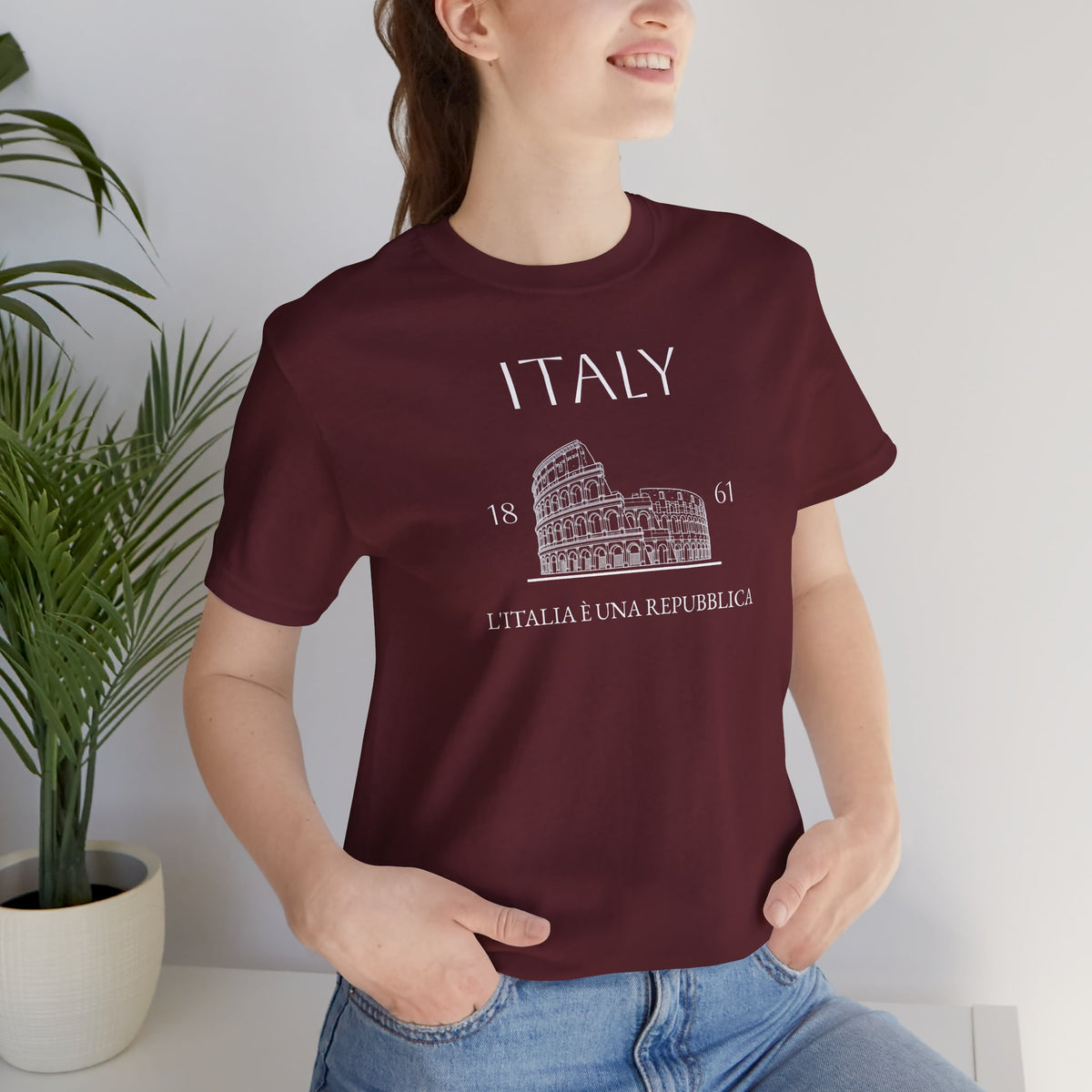 Personalized Italy Colosseum Sketch Cotton T-Shirt - Proud & Loyal