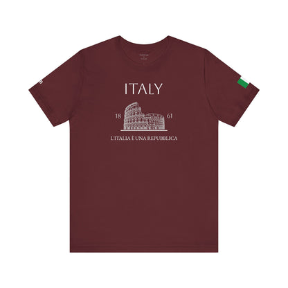 Personalized Italy Colosseum Sketch Cotton T-Shirt - Proud & Loyal