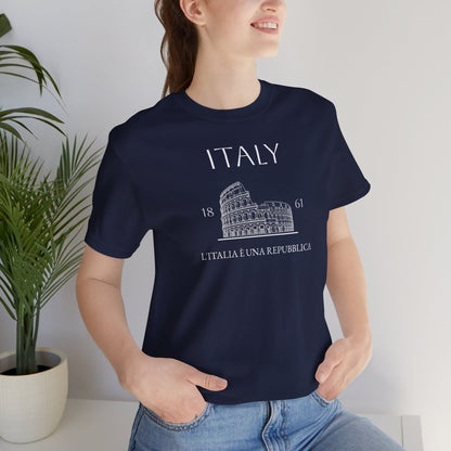 Personalized Italy Colosseum Sketch Cotton T-Shirt - Proud & Loyal