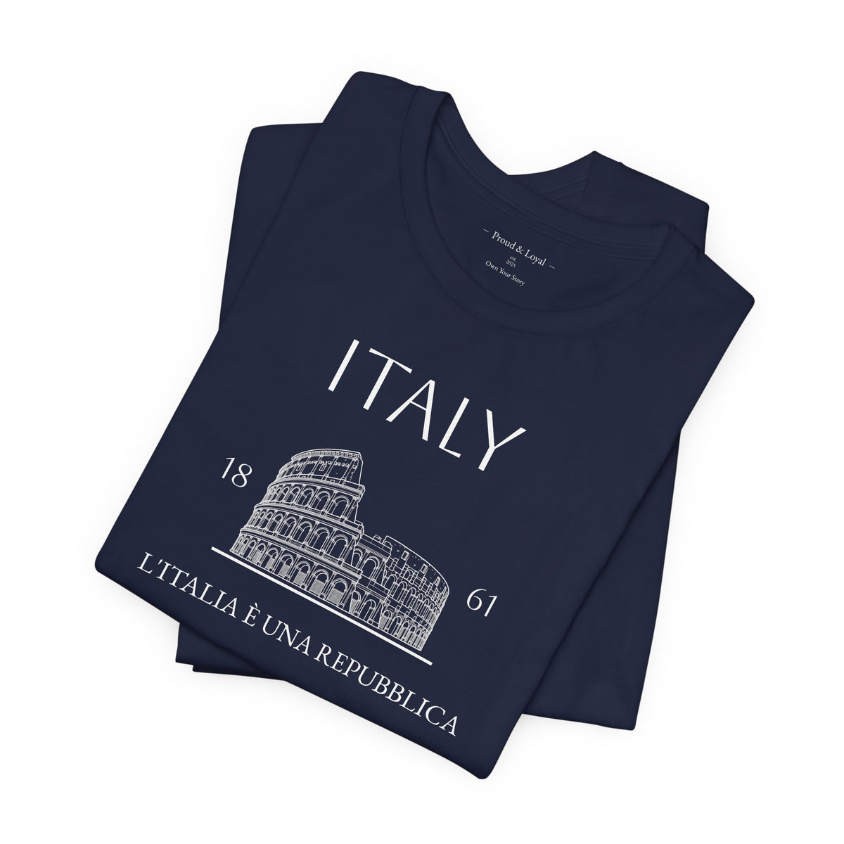 Personalized Italy Colosseum Sketch Cotton T-Shirt - Proud & Loyal