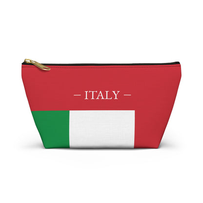 Personalized Italy Flag Accessory Pouch, Italian Heritage Cosmetic Bag, Custom Name Travel Makeup Organizer, Italy Gift - Proud & Loyal