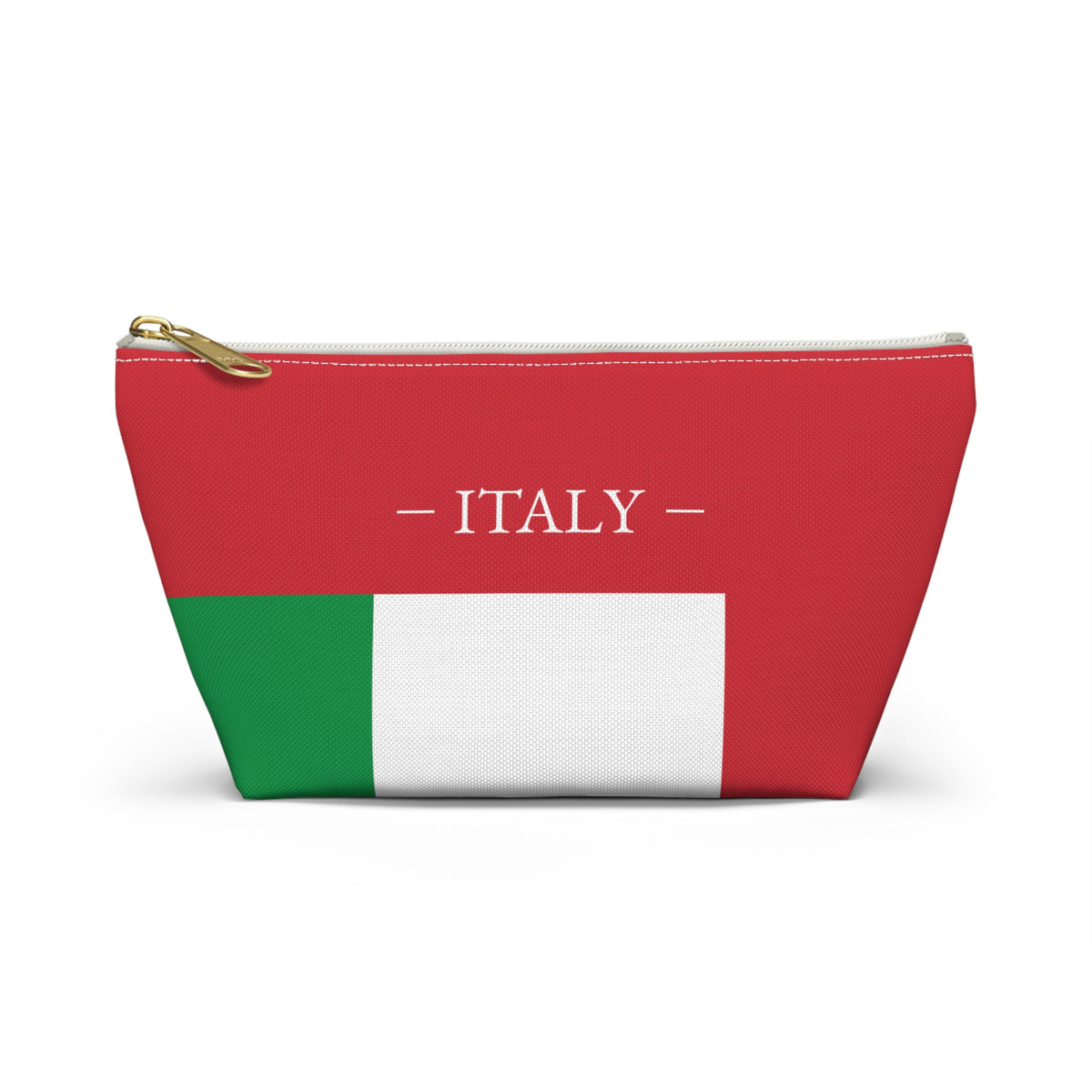 Personalized Italy Flag Accessory Pouch, Italian Heritage Cosmetic Bag, Custom Name Travel Makeup Organizer, Italy Gift - Proud & Loyal