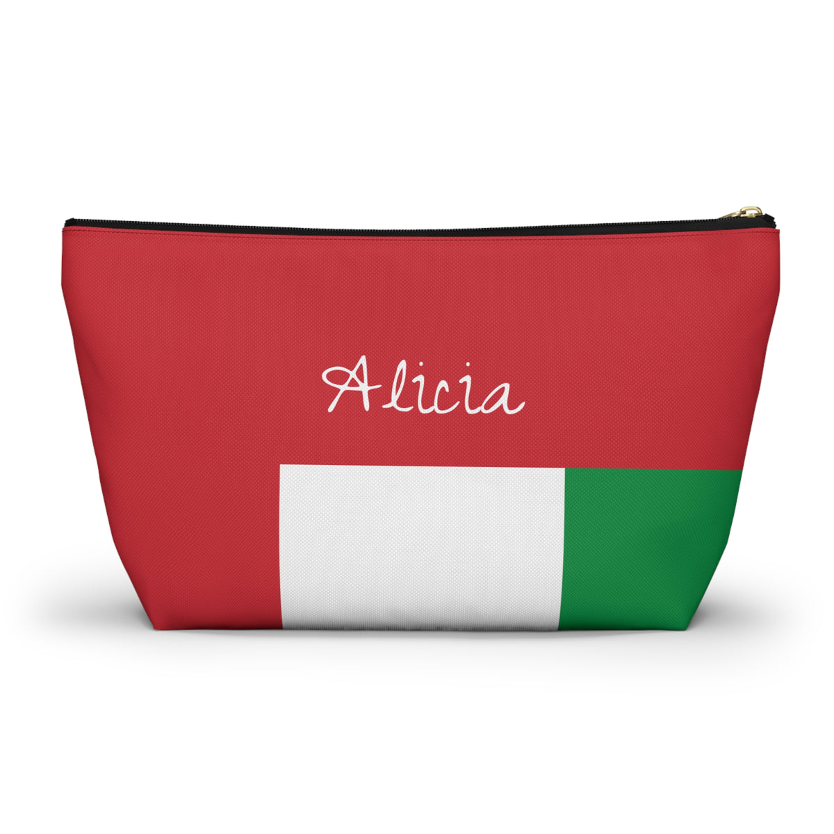 Personalized Italy Flag Accessory Pouch, Italian Heritage Cosmetic Bag, Custom Name Travel Makeup Organizer, Italy Gift - Proud & Loyal