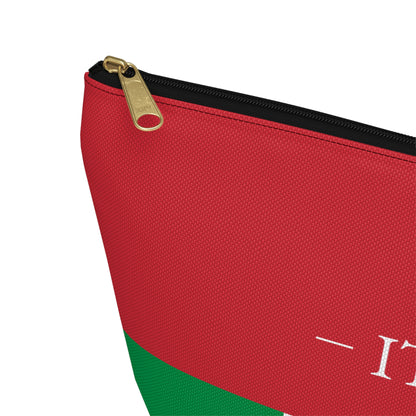 Personalized Italy Flag Accessory Pouch, Italian Heritage Cosmetic Bag, Custom Name Travel Makeup Organizer, Italy Gift - Proud & Loyal