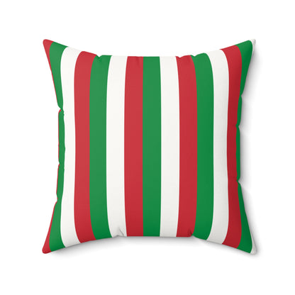 Personalized Italy Flag Red Green White Stripe Pillow | Holiday Geometric Throw Pillow | Faux Suede Italian Throw Pillow | Italy Pride - Proud & Loyal