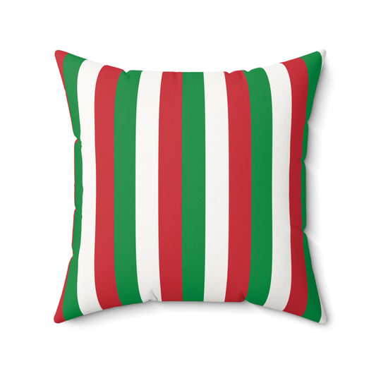 Personalized Italy Flag Red Green White Stripe Pillow | Holiday Geometric Throw Pillow | Faux Suede Italian Throw Pillow | Italy Pride - Proud & Loyal